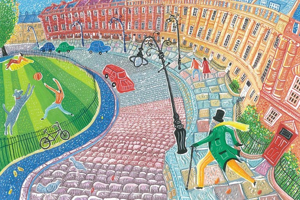 Adrian Sykes: Royal Crescent Walk by Adrian Sykes