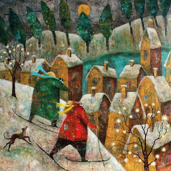 By Personality: Travellers In The Snow by Adrian Sykes