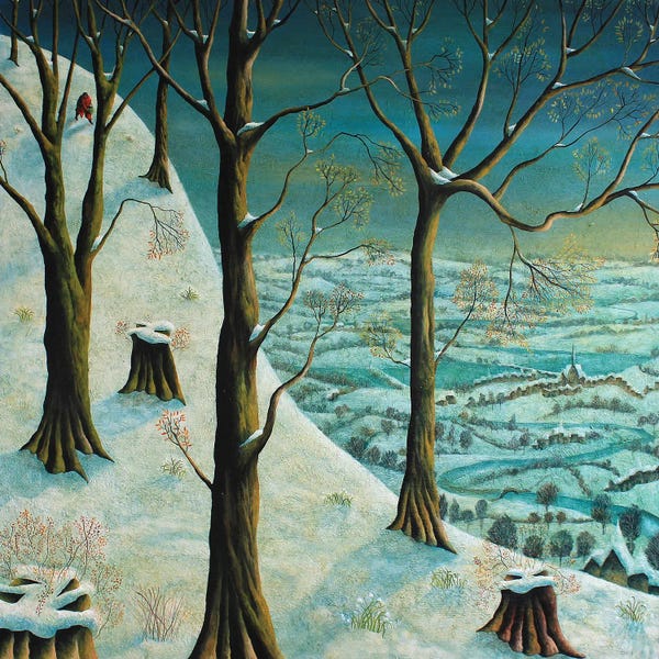 Adrian Sykes: Collecting Snowdrops by Adrian Sykes