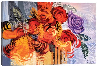 Flowers For You Canvas Art Print - Cubism Art