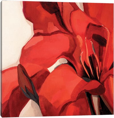 Deep In Red Canvas Art Print - Art Deco