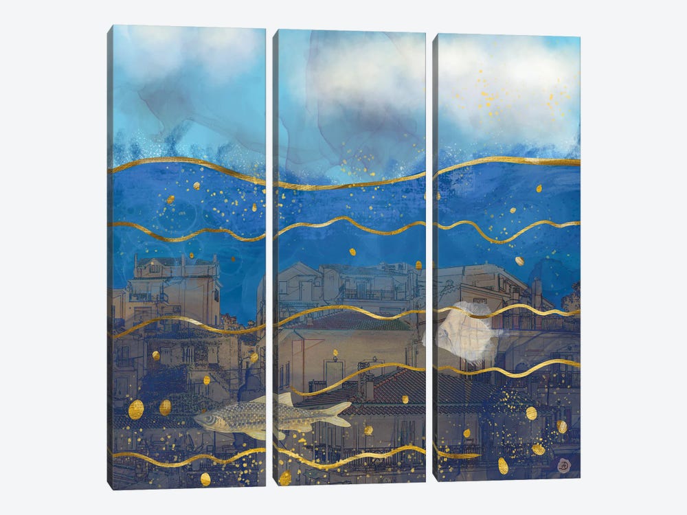 Cities Under Water - Surreal Climate Change by Andreea Dumez 3-piece Canvas Print