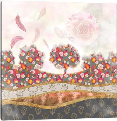 Falling Feathers And Roses - Autumn Palette Canvas Art Print - Andreea Dumez