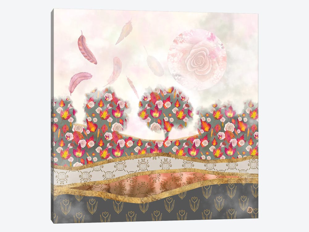 Falling Feathers And Roses - Autumn Palette by Andreea Dumez 1-piece Canvas Print