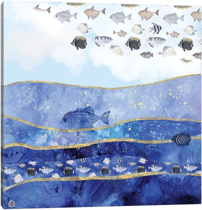 Fish In The Sky - A Surreal Dream Canvas Art Print - Andreea Dumez