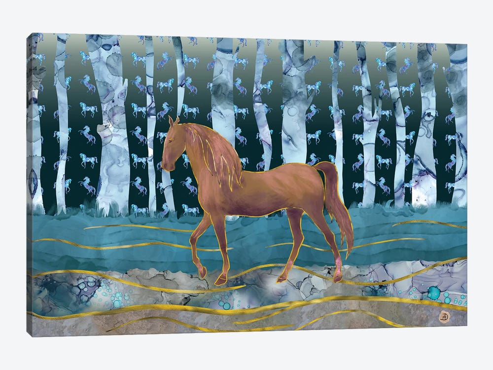 A Wild Horse In A Forest Of Dreams by Andreea Dumez 1-piece Canvas Art Print