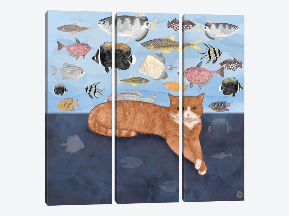 Leisurely Waiting For The Fish by Andreea Dumez 3-piece Art Print