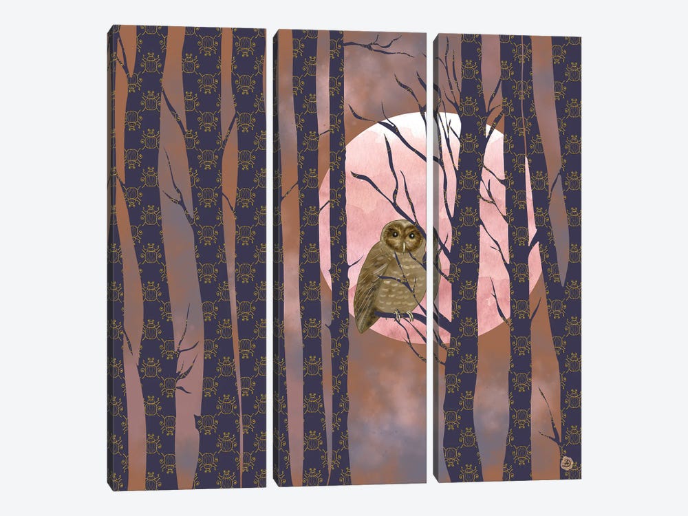 Nightly Owlish Wisdom by Andreea Dumez 3-piece Art Print