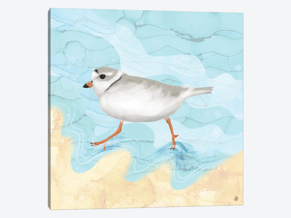 Piping Plover Running On The Beach by Andreea Dumez 1-piece Canvas Art