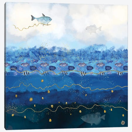 Sky Fish - Warming Oceans And Sea Levels Rising Canvas Print #AEE42} by Andreea Dumez Canvas Wall Art