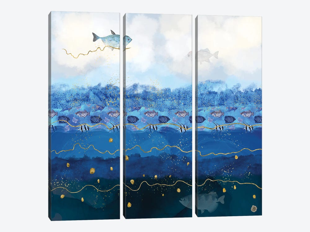 Sky Fish - Warming Oceans And Sea Levels Rising by Andreea Dumez 3-piece Canvas Artwork