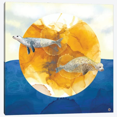 Solar Seals - A Midsummer Night's Surreal Dream Canvas Print #AEE43} by Andreea Dumez Canvas Wall Art