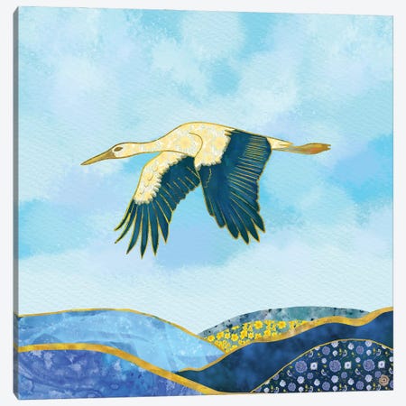 Stork In Flight Canvas Print #AEE44} by Andreea Dumez Canvas Print