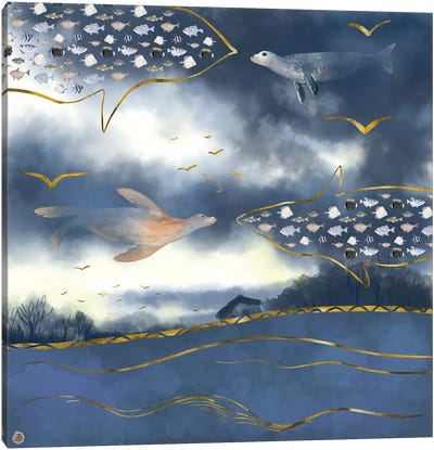 Surreal Snowstorm Canvas Art Print - Wildlife Conservation Art