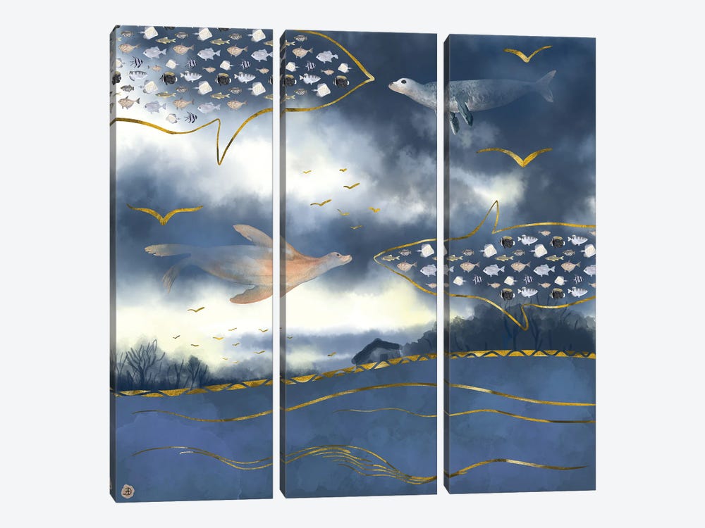 Surreal Snowstorm by Andreea Dumez 3-piece Canvas Wall Art