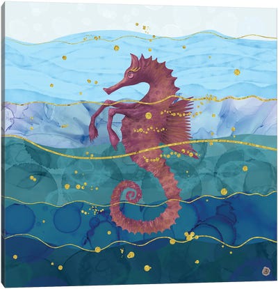 The Fantastic Seahorse In The Ocean Canvas Art Print - Andreea Dumez