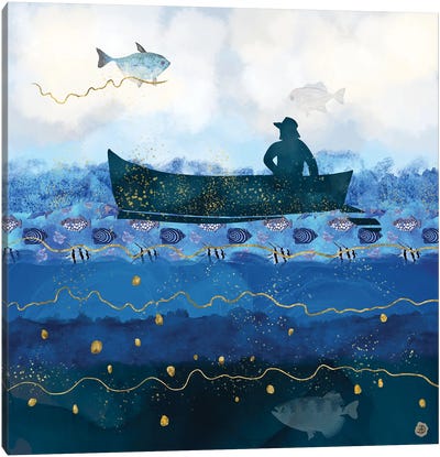 The Fisherman's Dream II Canvas Art Print - Alcohol Ink Art