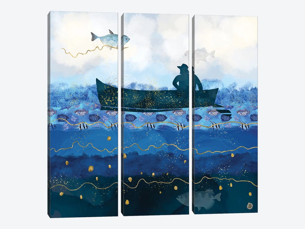 The Fisherman's Dream II by Andreea Dumez 3-piece Canvas Art Print
