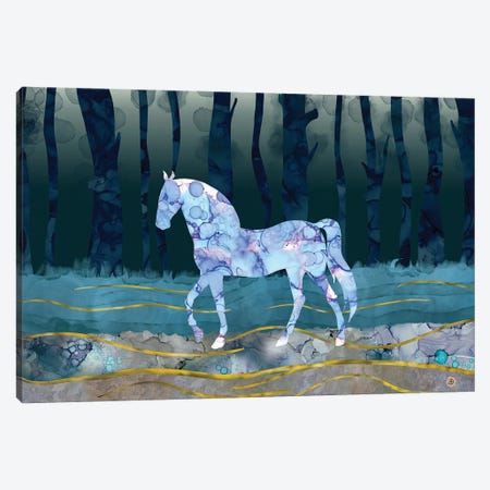 The Mystery Horse - A Woodlands Fantasy Canvas Print #AEE53} by Andreea Dumez Canvas Art Print