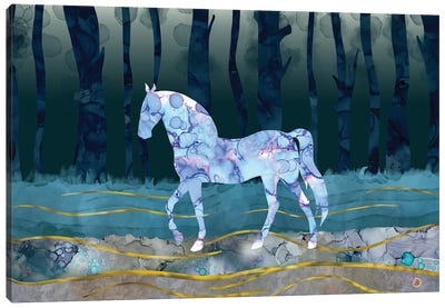 The Mystery Horse - A Woodlands Fantasy Canvas Art Print - Andreea Dumez