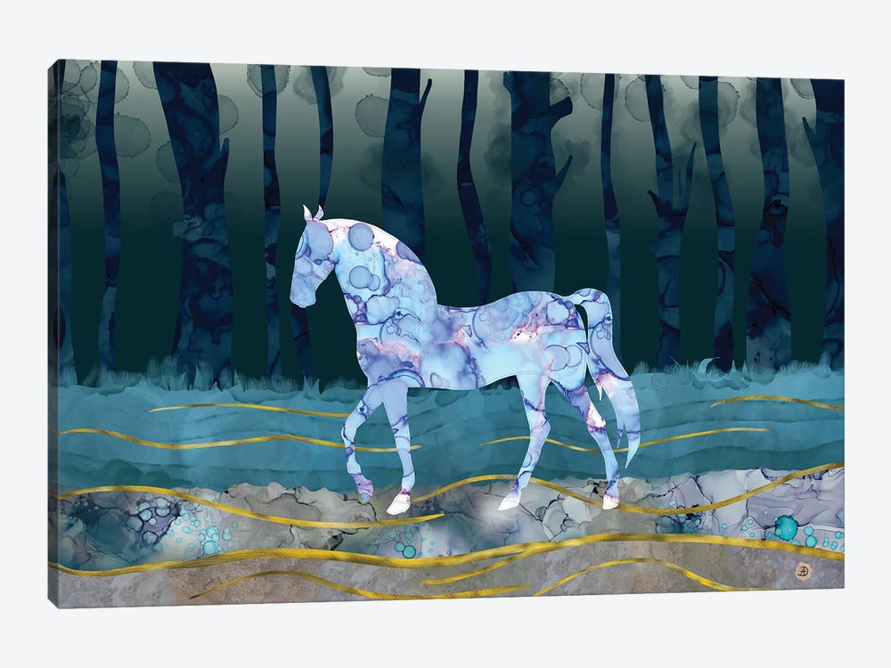 The Mystery Horse - A Woodlands Fantasy by Andreea Dumez 1-piece Canvas Wall Art