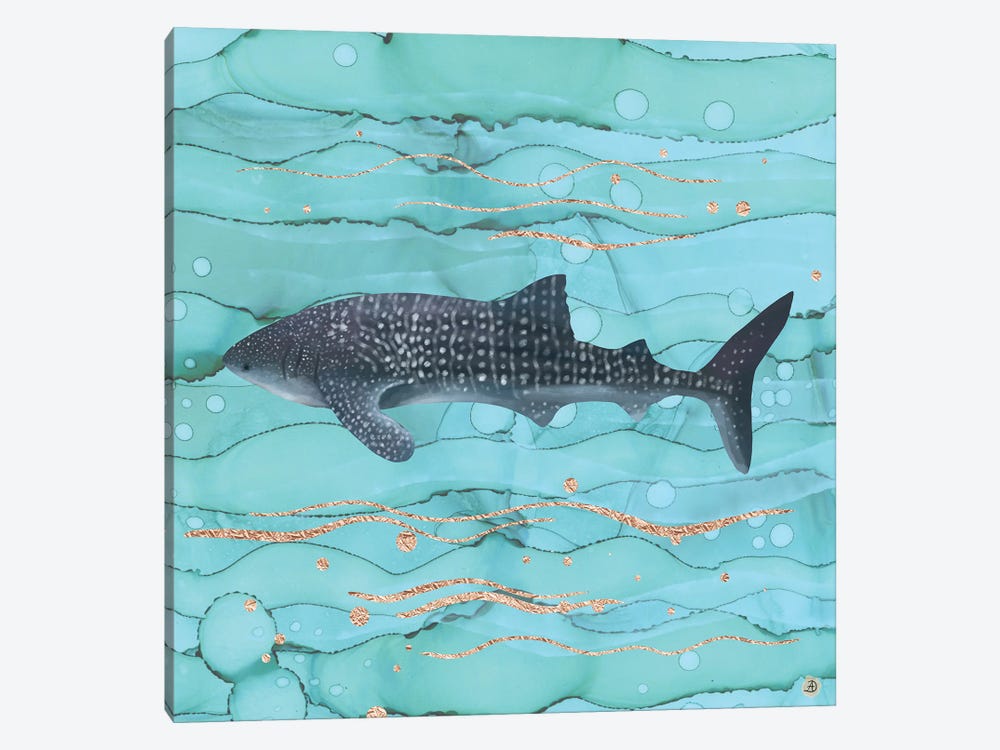 Whale Shark Swimming In The Emerald Ocean by Andreea Dumez 1-piece Canvas Wall Art