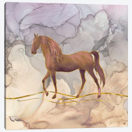 Wild Horse Walking In The Hot Desert Canvas Print #AEE59} by Andreea Dumez Art Print
