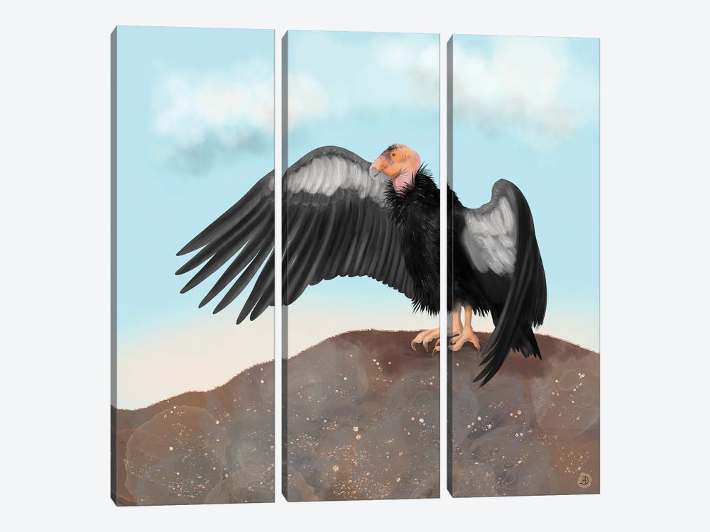 California Condor Spreading Its Wings by Andreea Dumez 3-piece Canvas Artwork