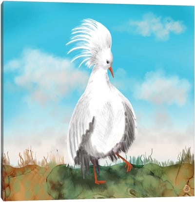 Kagu Bird Of New Caledonia Canvas Art Print - Andreea Dumez