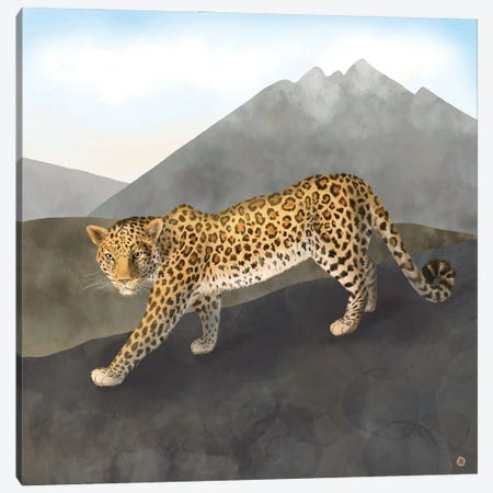 Amur Leopard In The Mountains Canvas Print #AEE73} by Andreea Dumez Canvas Art Print