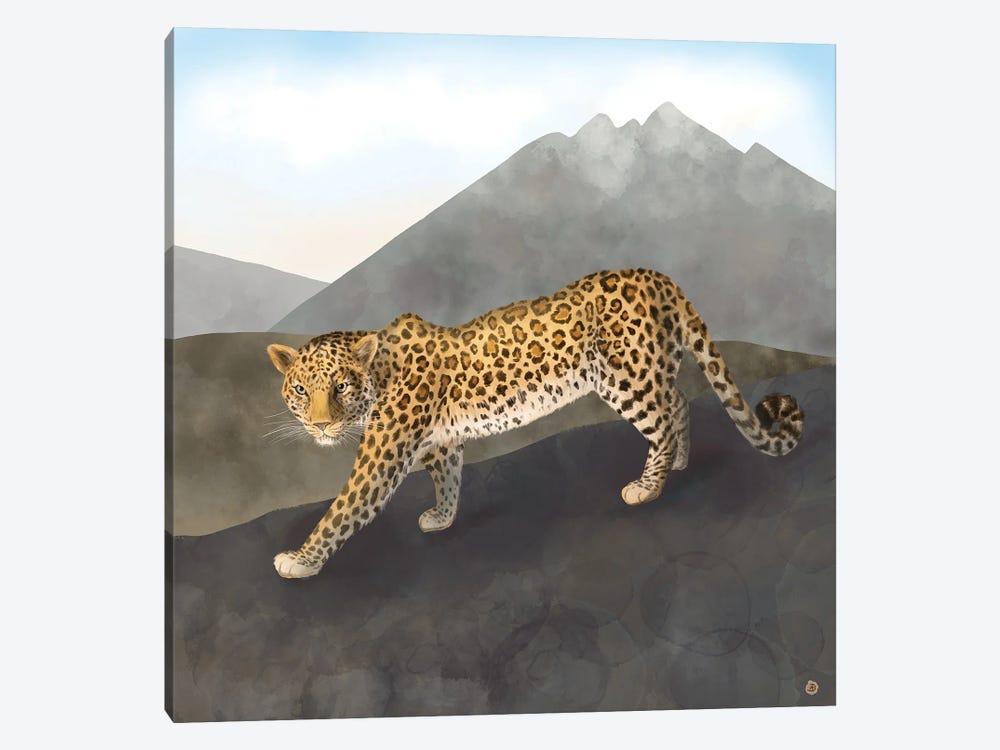 Amur Leopard In The Mountains by Andreea Dumez 1-piece Canvas Artwork
