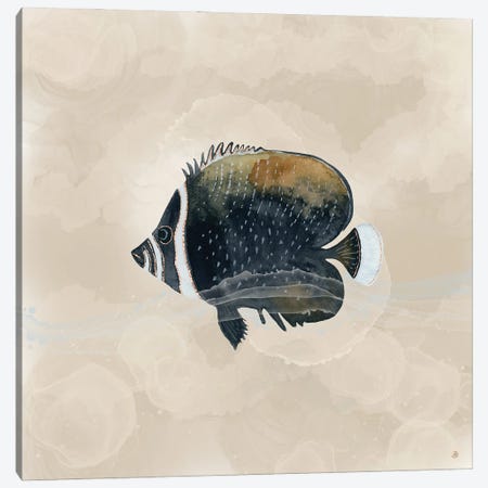 Exotic Butterflyfish In Earth Tones Canvas Print #AEE78} by Andreea Dumez Canvas Art Print