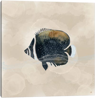 Exotic Butterflyfish In Earth Tones Canvas Art Print - Andreea Dumez