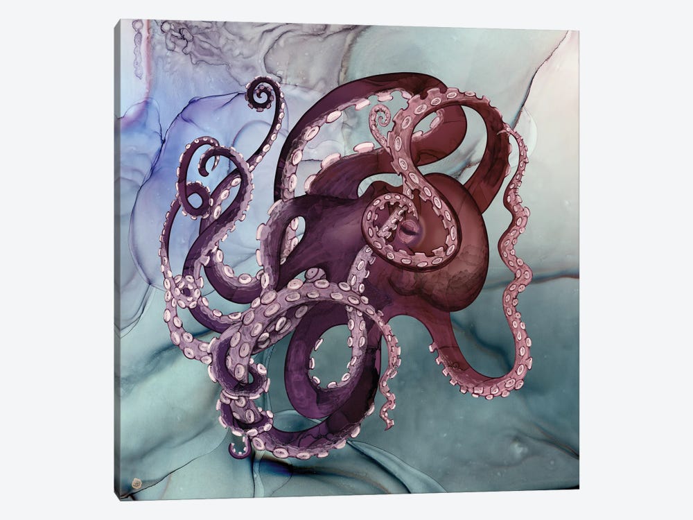 Octopus In A River Of Ink by Andreea Dumez 1-piece Canvas Art