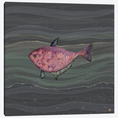 Mysterious Red Fish In Deep Sea Waters Canvas Print #AEE86} by Andreea Dumez Canvas Art Print