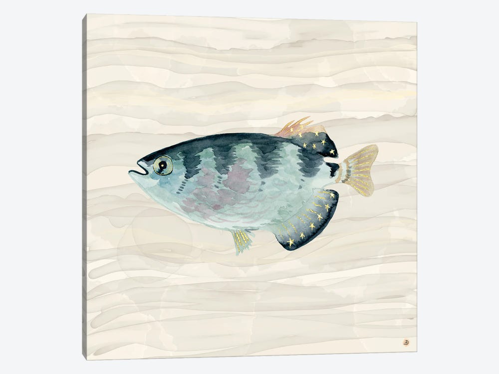 Patriot Fish Swimming by Andreea Dumez 1-piece Canvas Artwork
