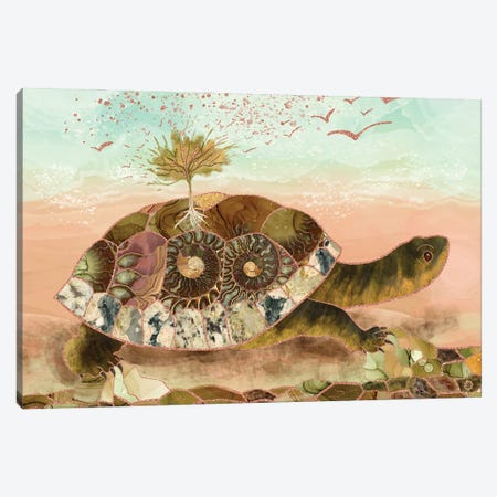 Magical Turtle Saving The Planet Canvas Print #AEE91} by Andreea Dumez Canvas Print
