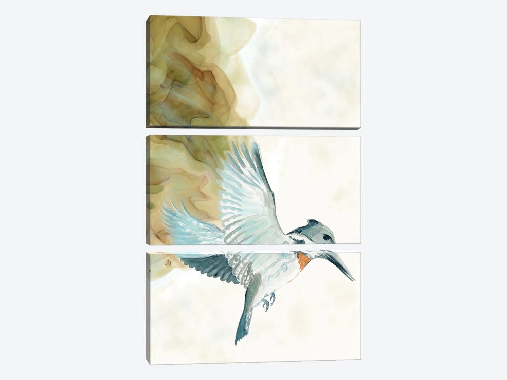 Amazon Kingfisher Tropical Bird by Andreea Dumez 3-piece Canvas Wall Art