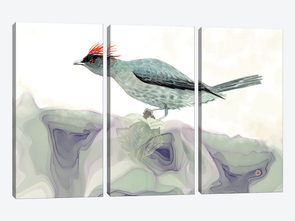 Red-Crested Cotinga - Tropical Bird by Andreea Dumez 3-piece Art Print