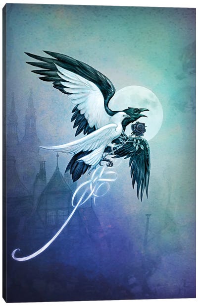 Saint Corvus Miracle Canvas Art Print - Raven Art