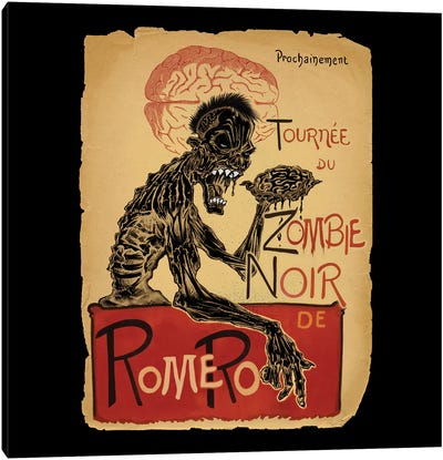Le Zombie Noir Canvas Art Print - Zombie Art