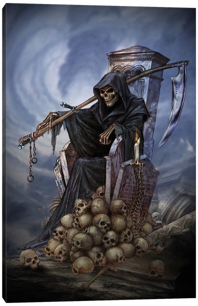 Harvester's Realm Canvas Art Print - Grim Reaper Art