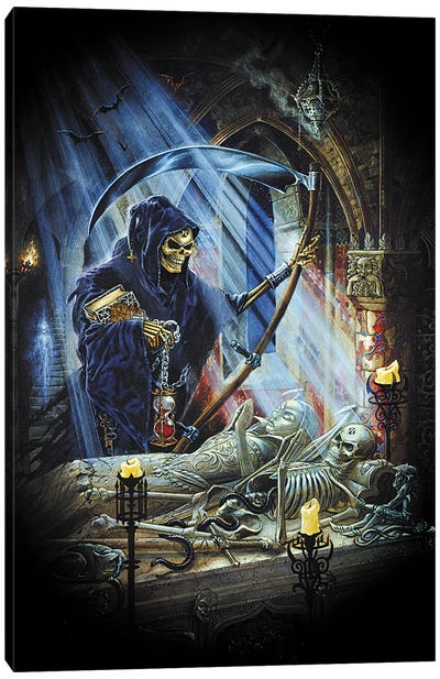 Noetic Crypt Canvas Art Print - Grim Reaper Art