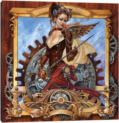 Steam Jenny - Imperial Foil Canvas Art Print - Steampunk Art