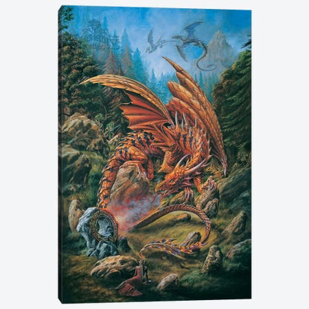 Dragons Of The Runering Canvas Print #AEG6} by Alchemy England Art Print