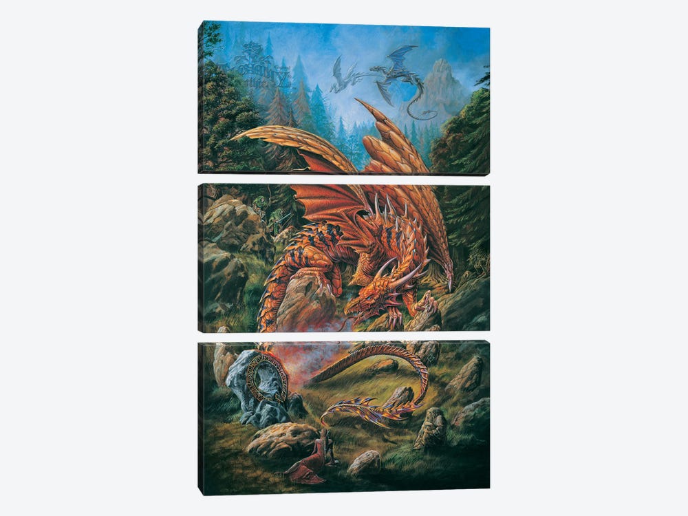 Dragons Of The Runering by Alchemy England 3-piece Canvas Artwork