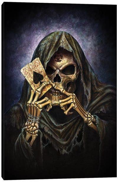Reaper's Ace Canvas Art Print - Skeleton Art