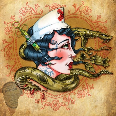 Nurse Nightshade by Alchemy England framed canvas print