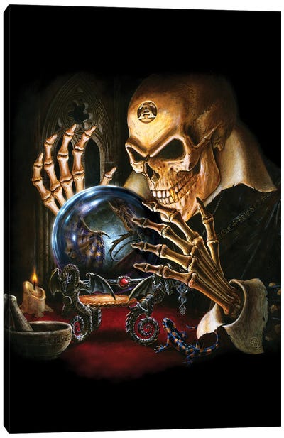 The Scryer Canvas Art Print - Skeleton Art