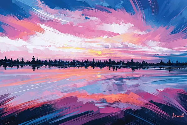 Pops Of Pink: Sky Mirror by Alena Aenami